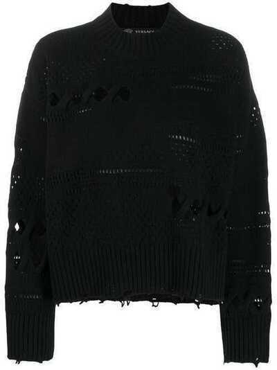 Versace трикотажный свитер с эффектом потертости A84464A231800