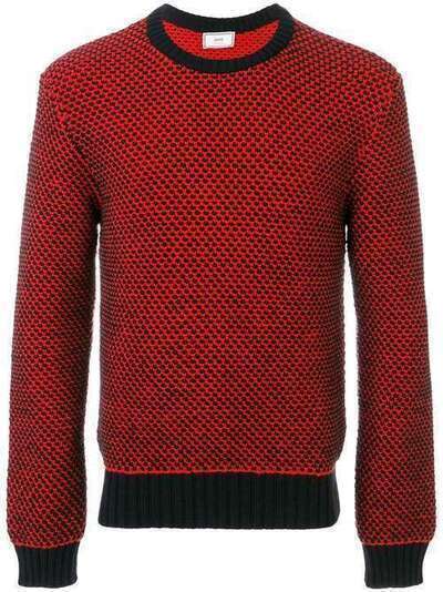 Ami Paris свитер фактурной вязки с круглым вырезом H18K016014