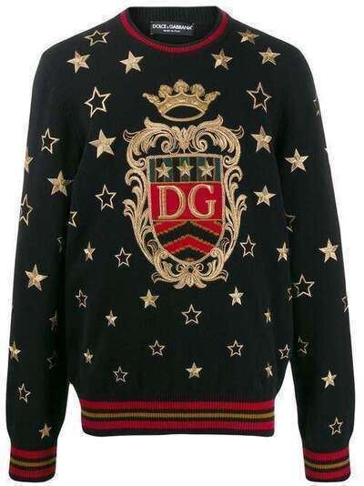 Dolce & Gabbana джемпер с вышивкой DG Star GX550ZJAWSF