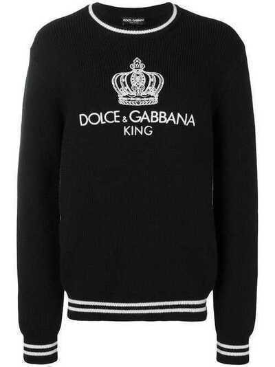 Dolce & Gabbana джемпер с вышитым логотипом GX400ZJAVKG