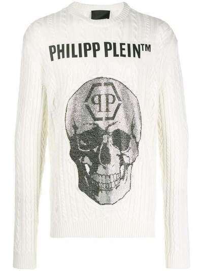 Philipp Plein джемпер Skull фактурной вязки A19CMKO0736PKN002N
