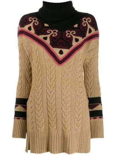 Etro свитер фактурной вязки с высоким воротником 182259199