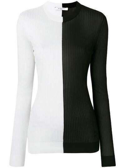 Givenchy трикотажный двухцветный свитер BW906S4Z4W