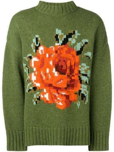 Ami Paris свитер оверсайз с цветочным принтом H19K027019
