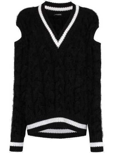 Balmain свитер крупной фактурной вязки SF03145K525
