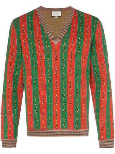 Gucci свитер с принтом Horsebit Chain 572623XKAKW