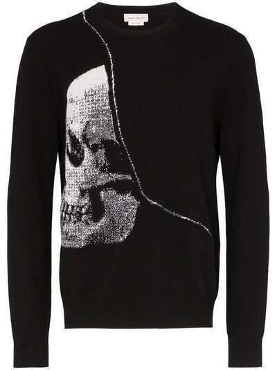 Alexander McQueen свитер Skull вязки интарсия 587031Q1ALO