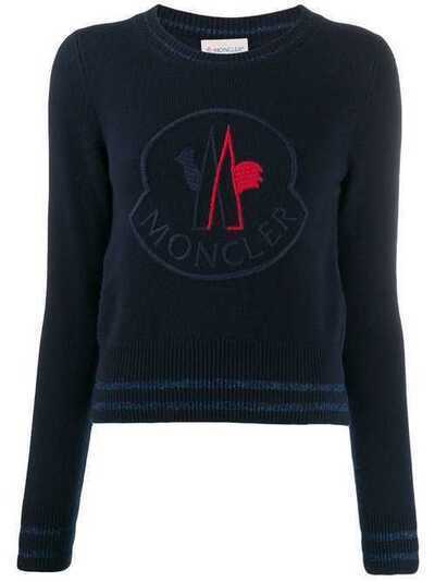Moncler трикотажный свитер оверсайз с логотипом 9055650A9234