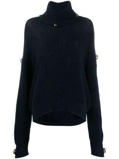 Christopher Kane трикотажный джемпер Dome SS20JU649SUPERFINEWOOLNAVY