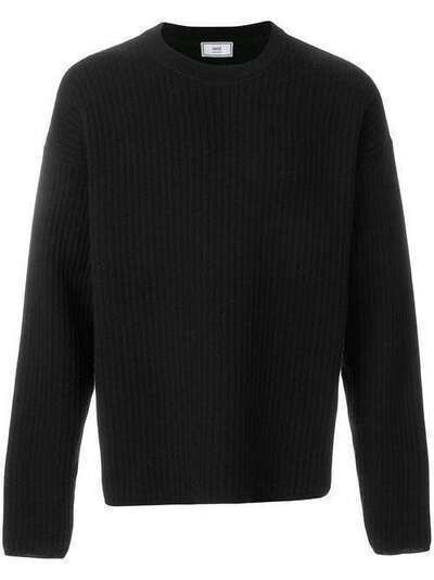 Ami Paris свободный свитер в рубчик с круглым вырезом H18K022009
