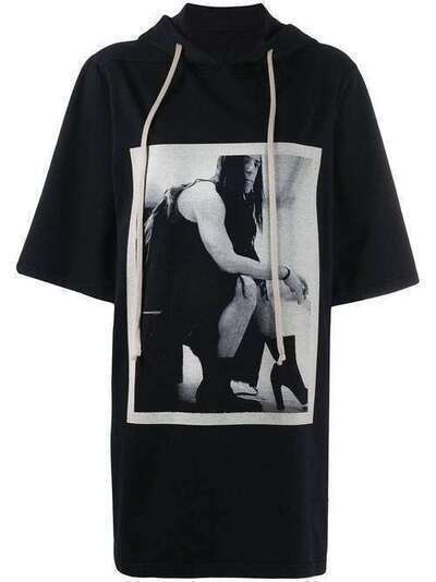 Rick Owens DRKSHDW футболка с контрастным принтом DS19F6235RIGEP8