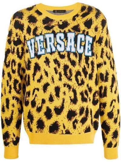 Versace джемпер с леопардовым узором