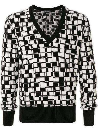 Dolce & Gabbana кашемировый пуловер с геометричным принтом GX792TJAWRR