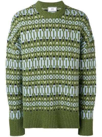 Ami Paris свитер с жаккардовым узором H19K023005