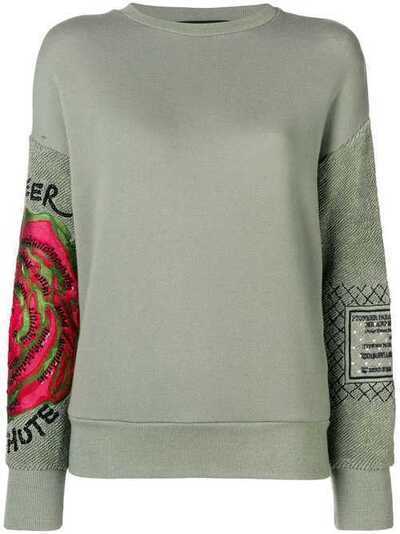 Mr & Mrs Italy embroidered sleeve sweatshirt SS100E