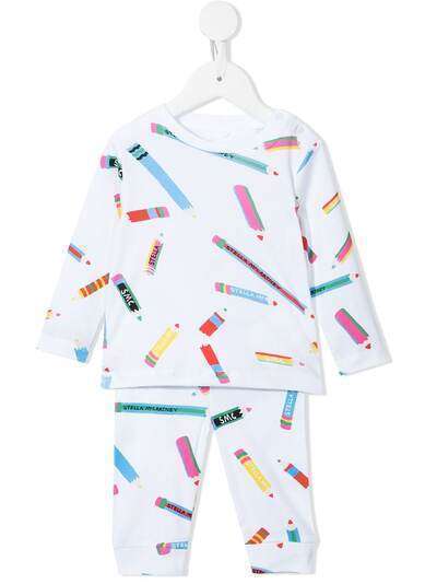 Stella McCartney Kids спортивный костюм с принтом Pencils