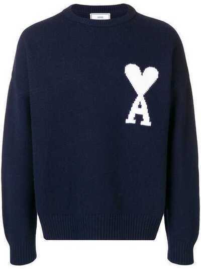 Ami Paris свитер вязки интарсия с логотипом H19K009018