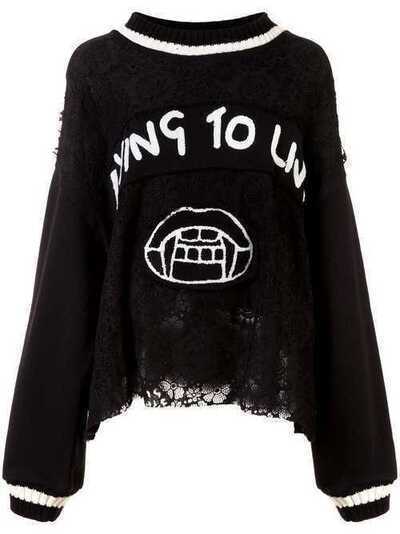 Haculla Dying to live patch sweater HAW08AHK06