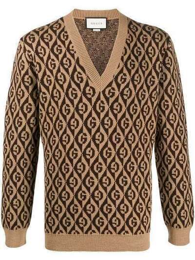 Gucci свитер с V-образным вырезом и узором 595512XKA0Y