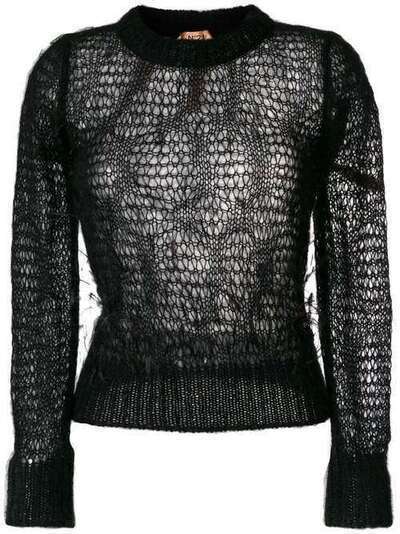 Nº21 open knit feather sweater N2SA0357160