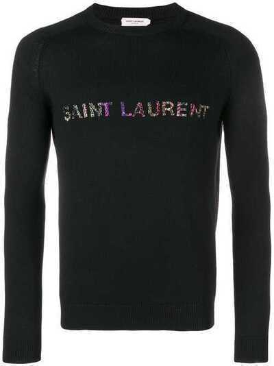 Saint Laurent свитер с вышитым логотипом 558095YAAR2