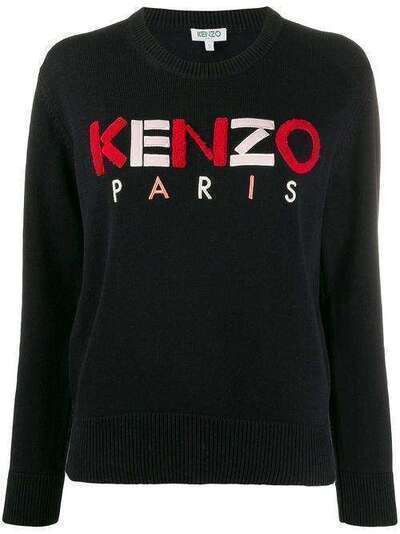 Kenzo свитер с круглым вырезом и фактурным логотипом FA52PU507808