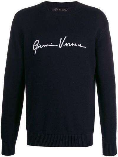 Versace джемпер с вышитым логотипом A85006A232493