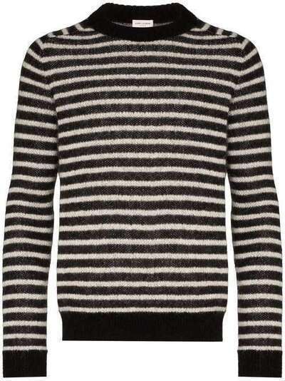 Saint Laurent полосатый свитер с круглым вырезом 609818YAMR2