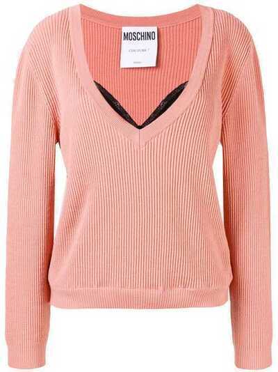 Moschino layered ribbed knit sweater A09115500