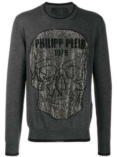 Philipp Plein джемпер с декором Skull и заклепками A19CMKO0713PKN002N