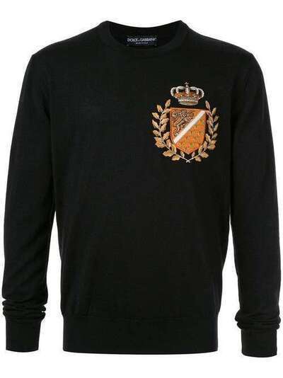 Dolce & Gabbana свитер с вышитым логотипом GX550ZJAMXA