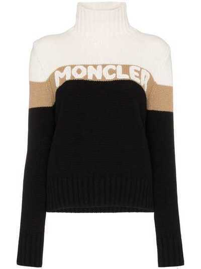 Moncler свитер с логотипом вязки интарсия и высоким воротником E20939252550A9141