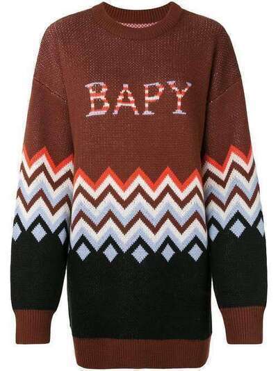 BAPY BY *A BATHING APE® джемпер оверсайз с узором зигзаг KN4137