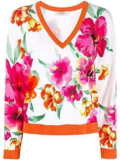 Twin-Set embroidered floral knit jumper TT3172S08082