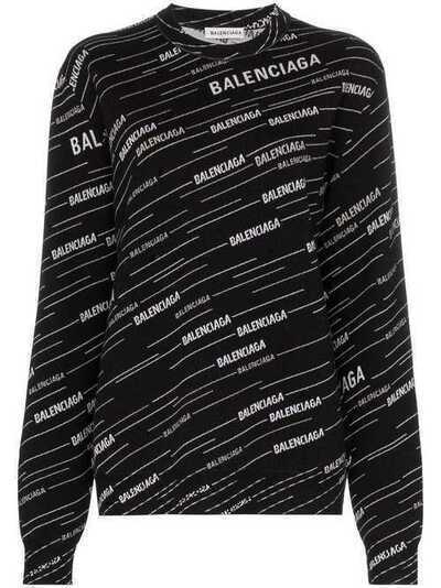 Balenciaga джемпер с логотипом вязки интарсия 559078T1524