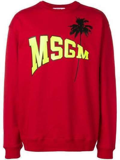 MSGM толстовка с пальмовым принтом и логотипом 2640MM193195299