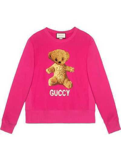 Gucci толстовка с изображением плюшевого медведя 475373X9M57