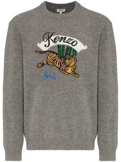 Kenzo свитер с изображением тигра F865PU2573XC