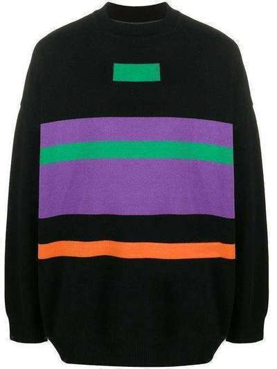 Ader Error oversized striped sweatshirt 20ASSKT03BK