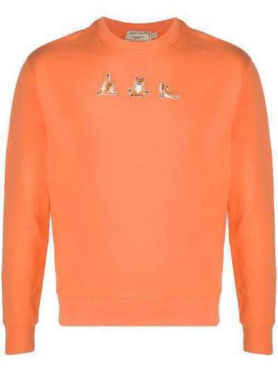 Maison Kitsuné толстовка с нашивкой Yoga Fox EU00329KM0001