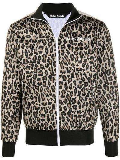 Palm Angels спортивная куртка с леопардовым принтом PMBD001E20FAB0071801