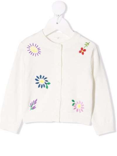 Stella McCartney Kids кардиган с цветочной вышивкой