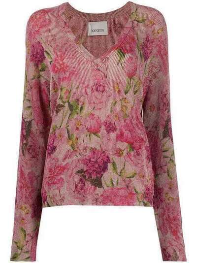 Laneus V-neck floral knitted top MGD1262VARU