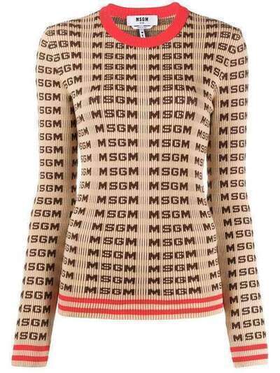 MSGM трикотажный топ с логотипом 2841MDM112207292