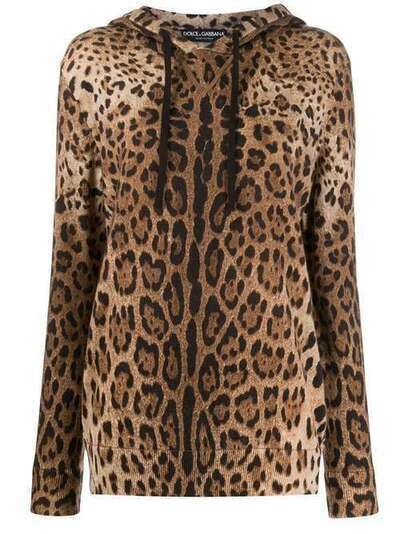 Dolce & Gabbana кашемировое худи с леопардовым узором FX551TJAHHF