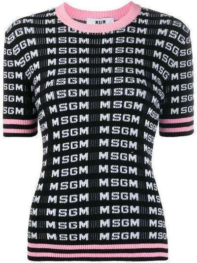 MSGM трикотажная футболка с логотипом 2841MDM113207292