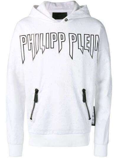 Philipp Plein толстовка с карманами на молнии и капюшоном S19CMJB0923PJO002N
