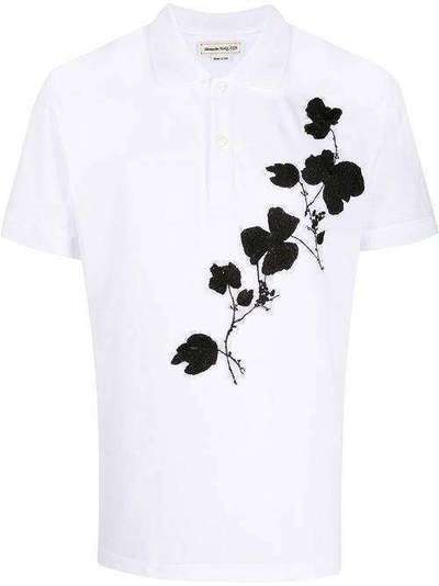 Alexander McQueen рубашка-поло с цветочной вышивкой 609598QOZA9