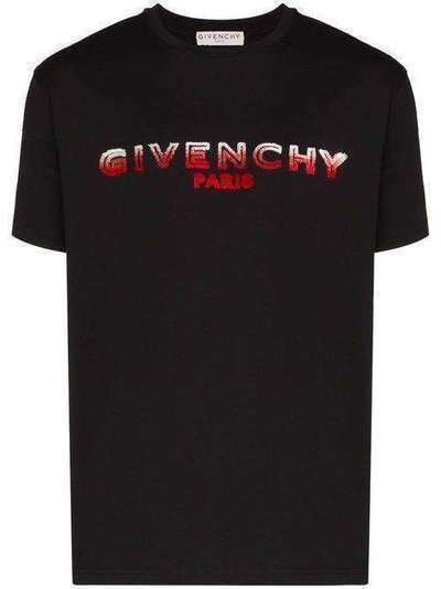 Givenchy футболка с фактурным логотипом BM70UY3002