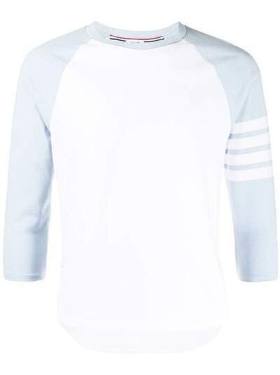 Thom Browne футболка с рукавами три четверти и полосками 4-Bar MJS112A06221